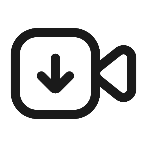 Video download icon, line style, from Mage Icons