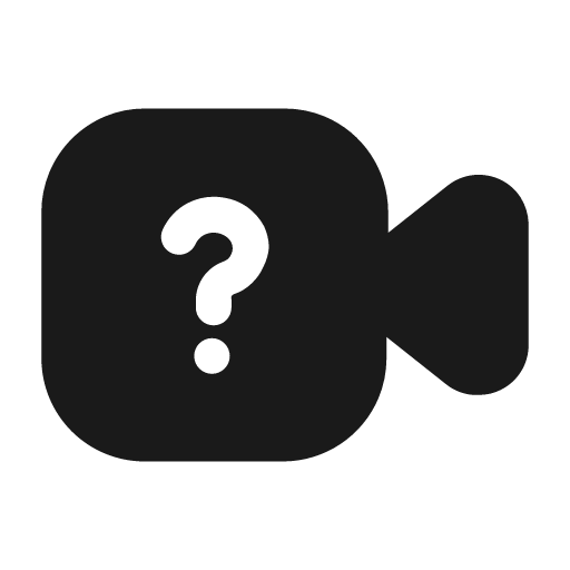 Video question mark fill icon, filled style, from Mage Icons