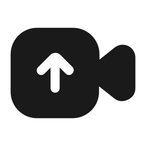 Video upload fill icon, filled style, from Mage Icons