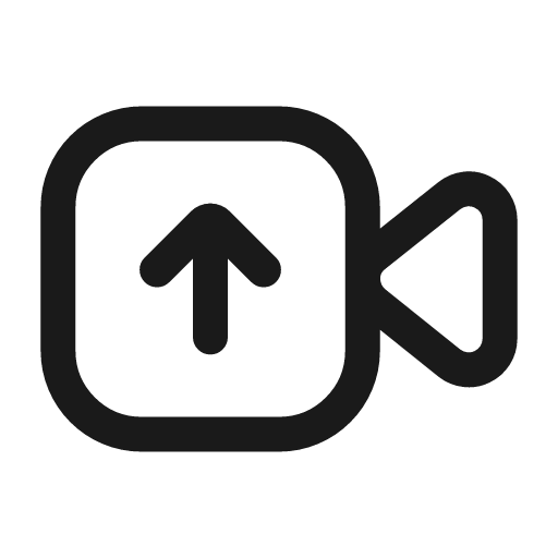 Video upload icon, line style, from Mage Icons