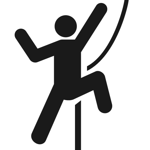Abseiling icon, solid style, from Map Icons