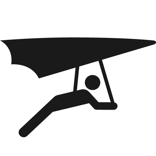 Hang gliding icon, solid style, from Map Icons