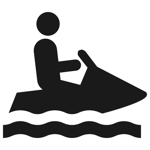 Jet skiing icon, solid style, from Map Icons
