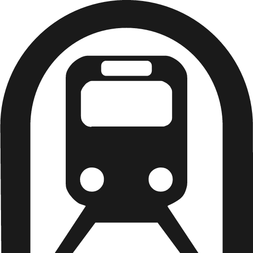 Subway station icon, solid style, from Map Icons
