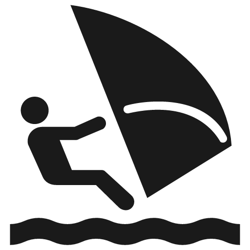 Wind surfing icon, solid style, from Map Icons