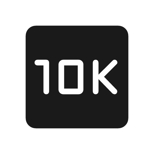 10k rounded icon, rounded style, from Material Symbols Light