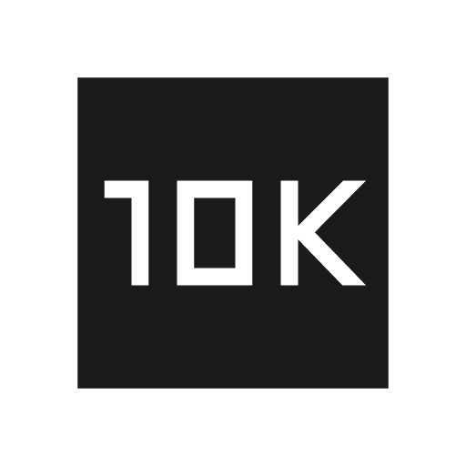 10k sharp icon, sharp-cornered style, from Material Symbols Light