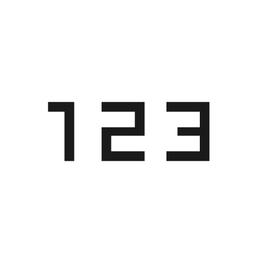 123 sharp icon, sharp-cornered style, from Material Symbols Light