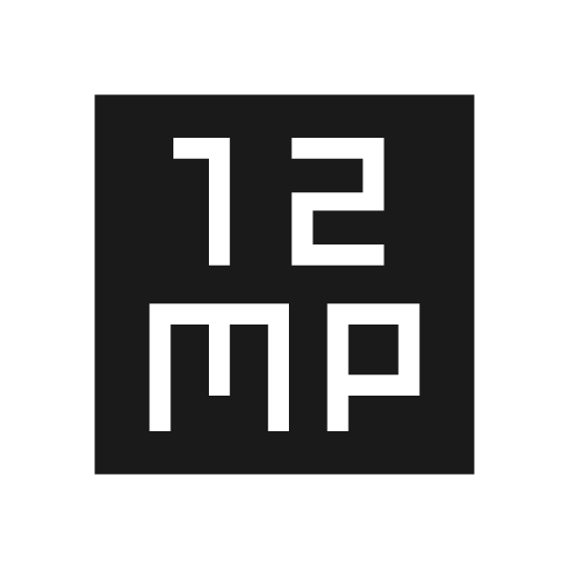 12mp sharp icon, sharp-cornered style, from Material Symbols Light