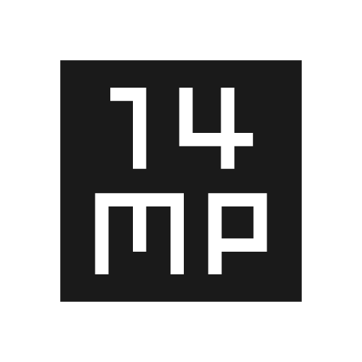 14mp sharp icon, sharp-cornered style, from Material Symbols Light