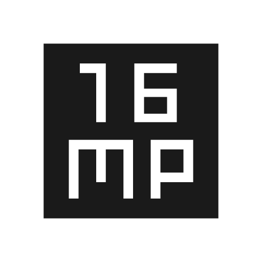 16mp sharp icon, sharp-cornered style, from Material Symbols Light