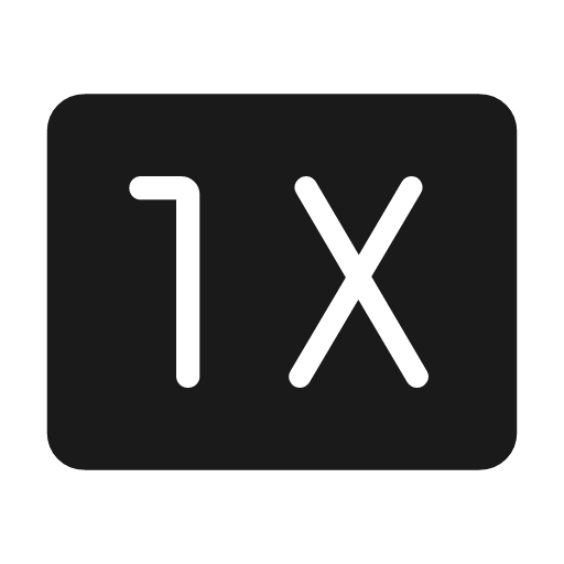 1x mobiledata badge rounded icon, rounded style, from Material Symbols Light