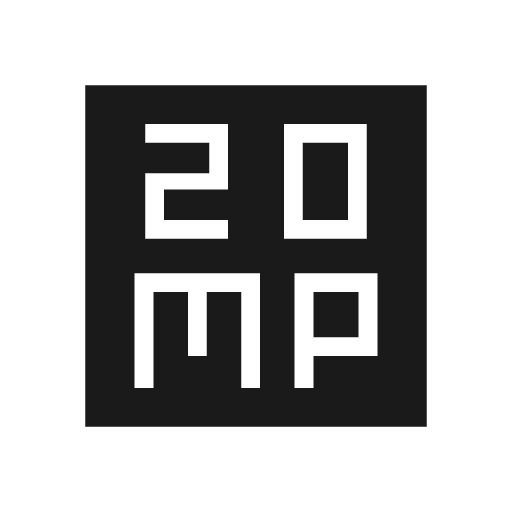 20mp sharp icon, sharp-cornered style, from Material Symbols Light