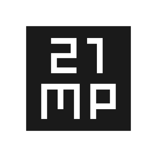 21mp sharp icon, sharp-cornered style, from Material Symbols Light