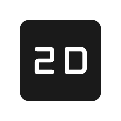 2d rounded icon, rounded style, from Material Symbols Light