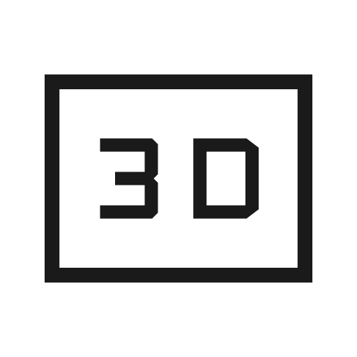 3d outline sharp icon, sharp-cornered style, from Material Symbols Light