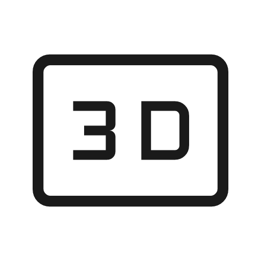 3d outline icon, outline style, from Material Symbols Light