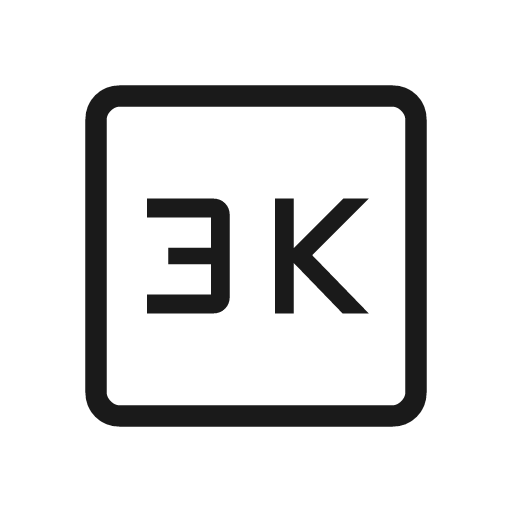 3k outline icon, outline style, from Material Symbols Light