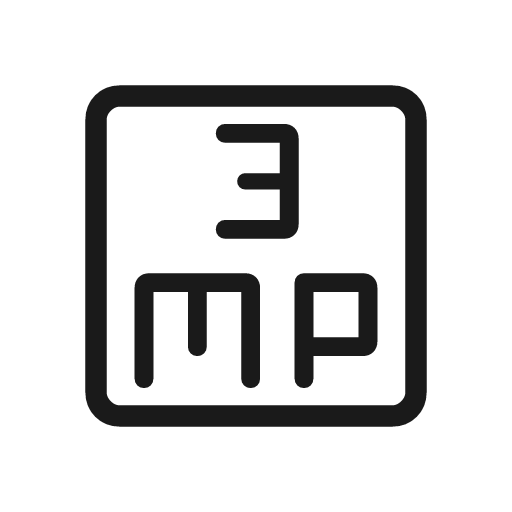 3mp outline rounded icon, rounded style, from Material Symbols Light