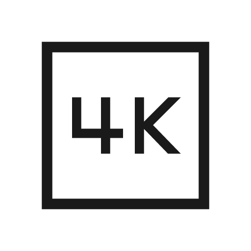 4k outline sharp icon, sharp-cornered style, from Material Symbols Light