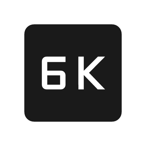 6k icon, solid style, from Material Symbols Light