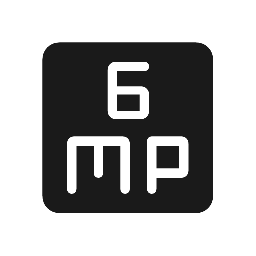 6mp rounded icon, rounded style, from Material Symbols Light