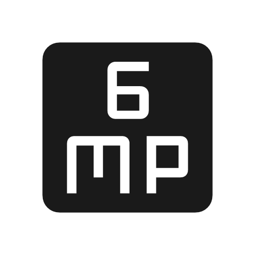 6mp icon, solid style, from Material Symbols Light
