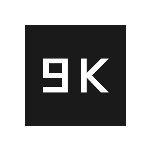 9k sharp icon, sharp-cornered style, from Material Symbols Light