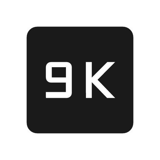 9k icon, solid style, from Material Symbols Light
