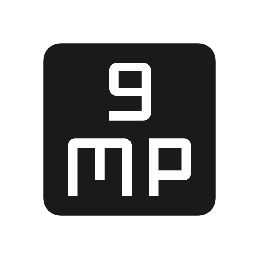 9mp icon, solid style, from Material Symbols Light