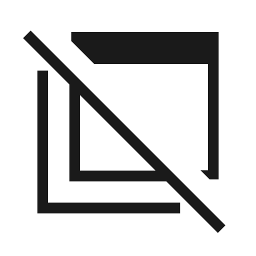 Ad group off outline sharp icon, sharp-cornered style, from Material Symbols Light