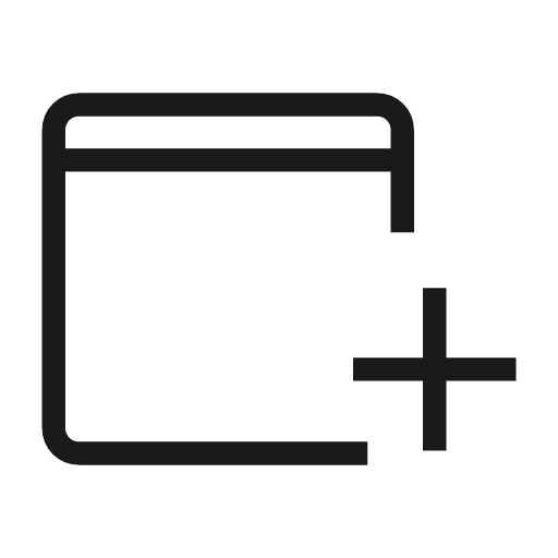 Add ad outline icon, outline style, from Material Symbols Light