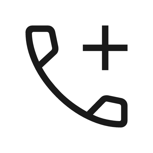 Add call outline icon, outline style, from Material Symbols Light
