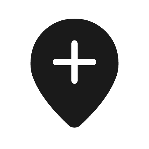 Add location rounded icon, rounded style, from Material Symbols Light