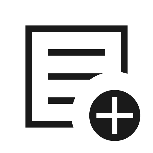 Add notes outline sharp icon, sharp-cornered style, from Material Symbols Light