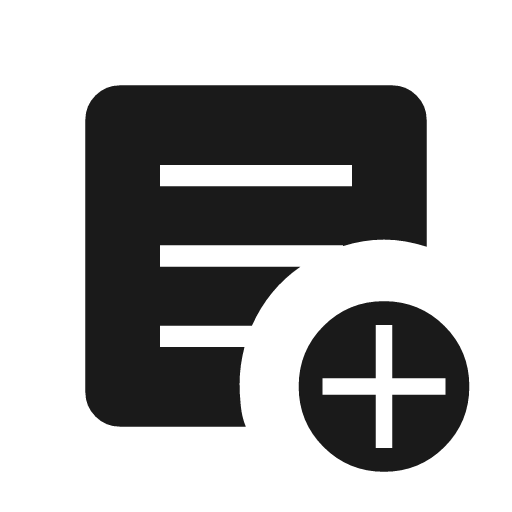 Add notes icon, solid style, from Material Symbols Light