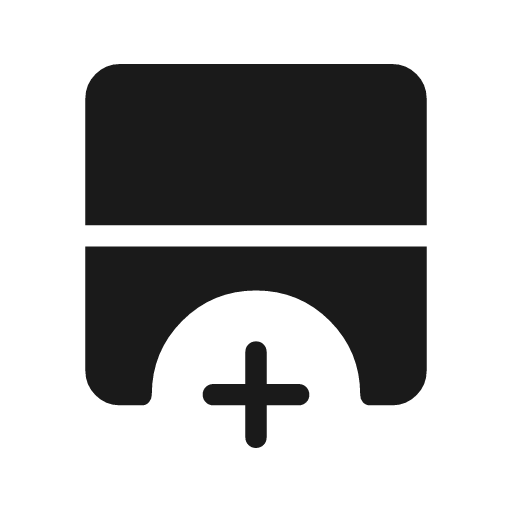 Add row below rounded icon, rounded style, from Material Symbols Light