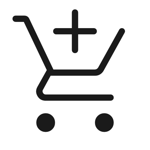 Add shopping cart rounded icon, rounded style, from Material Symbols Light