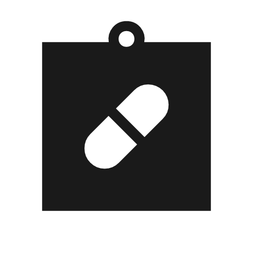 Admin meds sharp icon, sharp-cornered style, from Material Symbols Light