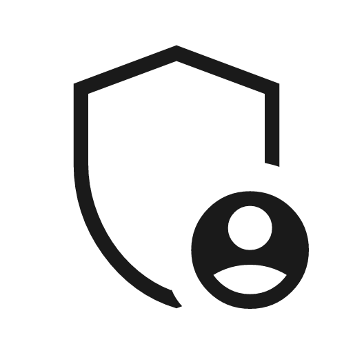Admin panel settings outline icon, outline style, from Material Symbols Light