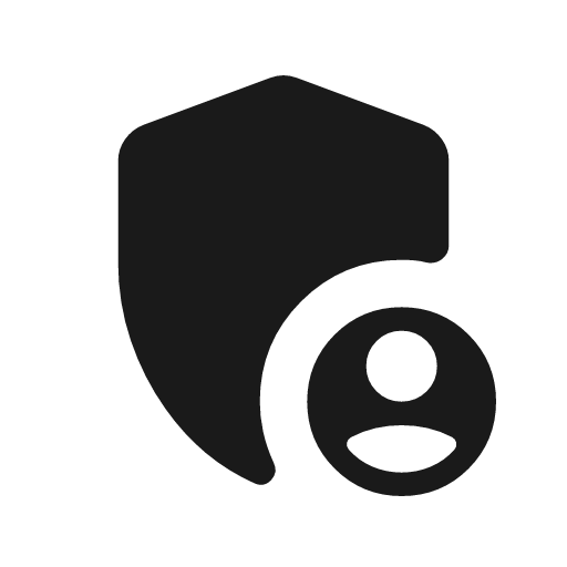 Admin panel settings rounded icon, rounded style, from Material Symbols Light