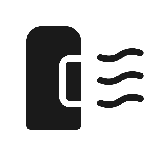 Air purifier gen rounded icon, rounded style, from Material Symbols Light