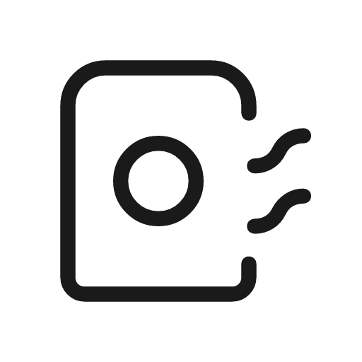 Air purifier outline rounded icon, rounded style, from Material Symbols Light