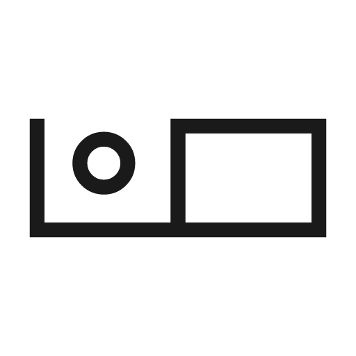 Airline seat individual suite outline sharp icon, sharp-cornered style, from Material Symbols Light