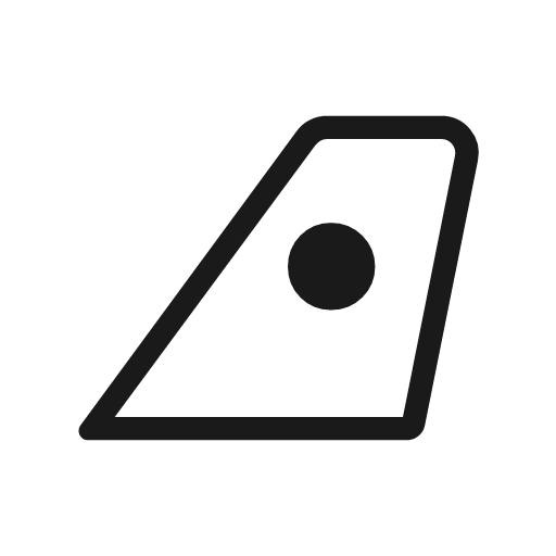Airlines outline rounded icon, rounded style, from Material Symbols Light