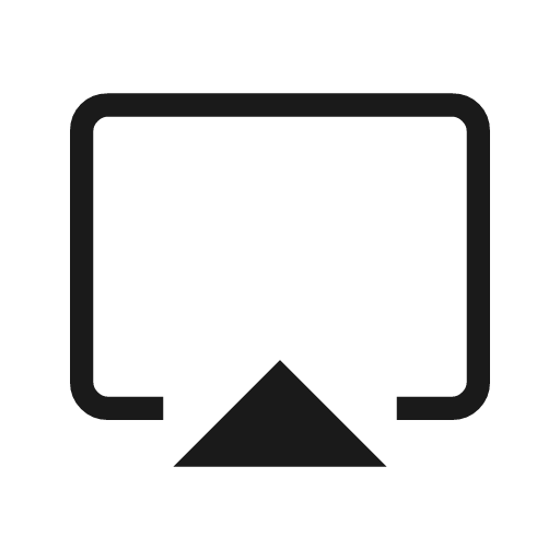 Airplay outline icon, outline style, from Material Symbols Light