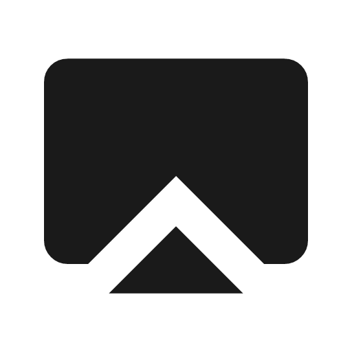 Airplay icon, solid style, from Material Symbols Light