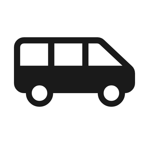 Airport shuttle rounded icon, rounded style, from Material Symbols Light