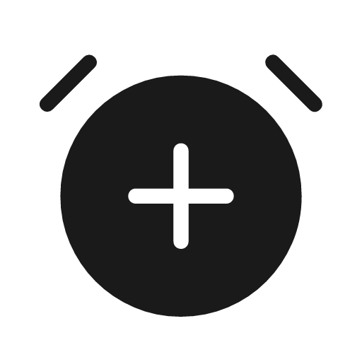 Alarm add rounded icon, rounded style, from Material Symbols Light