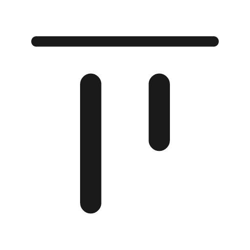 Align vertical top rounded icon, rounded style, from Material Symbols Light